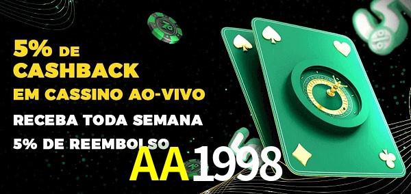 Promoções do cassino ao Vivo AA1998